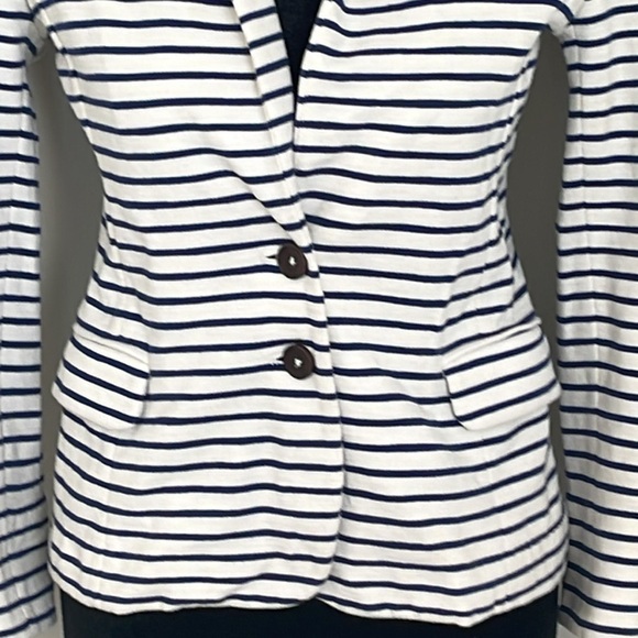 J. CREW NAUTICAL NAVY BLUE/WHITE BLAZER JACKET SIZE XXS - Picture 3 of 11